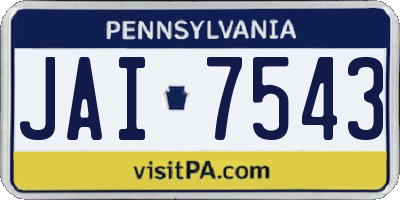 PA license plate JAI7543