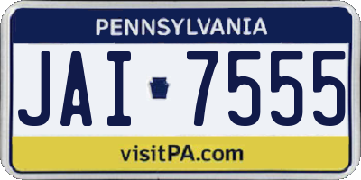 PA license plate JAI7555