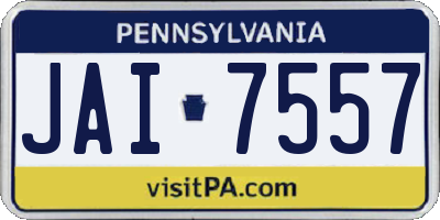 PA license plate JAI7557