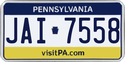 PA license plate JAI7558