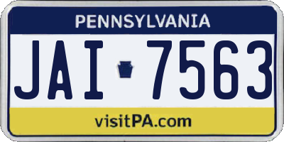 PA license plate JAI7563