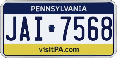 PA license plate JAI7568