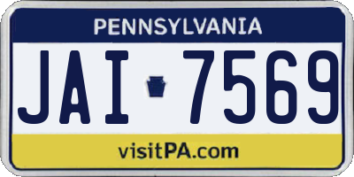 PA license plate JAI7569