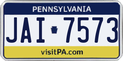 PA license plate JAI7573