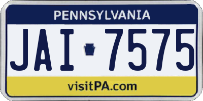 PA license plate JAI7575