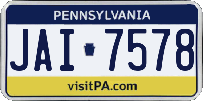 PA license plate JAI7578