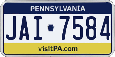 PA license plate JAI7584