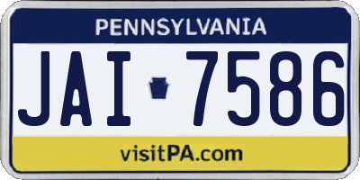 PA license plate JAI7586