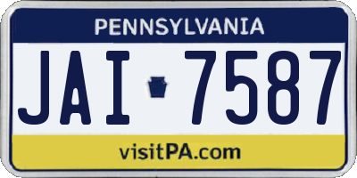 PA license plate JAI7587