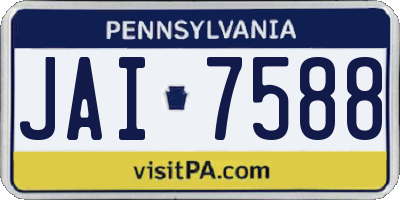 PA license plate JAI7588