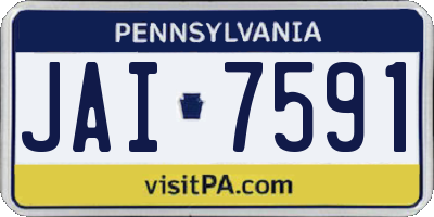 PA license plate JAI7591