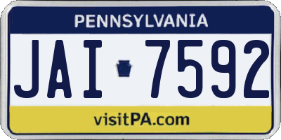 PA license plate JAI7592