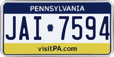PA license plate JAI7594