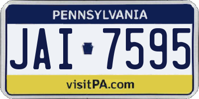 PA license plate JAI7595