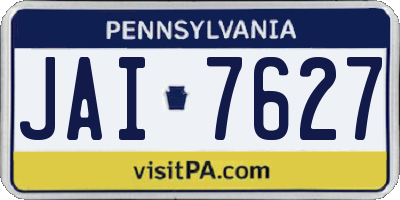 PA license plate JAI7627