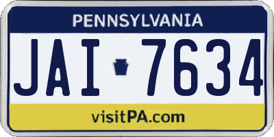 PA license plate JAI7634