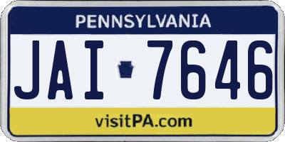 PA license plate JAI7646