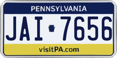 PA license plate JAI7656