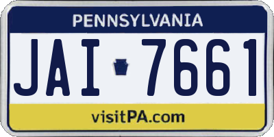 PA license plate JAI7661
