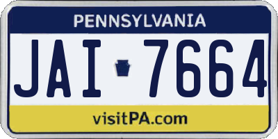 PA license plate JAI7664