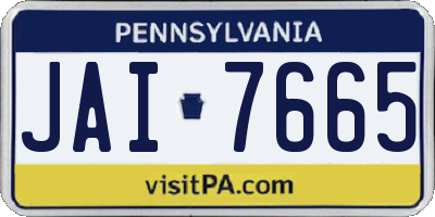 PA license plate JAI7665
