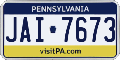 PA license plate JAI7673