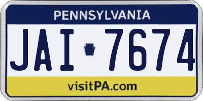 PA license plate JAI7674