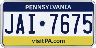 PA license plate JAI7675