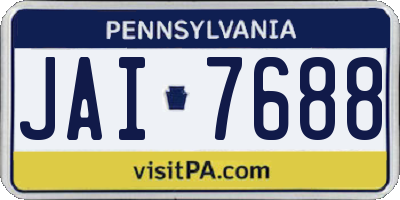 PA license plate JAI7688