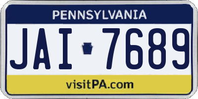 PA license plate JAI7689