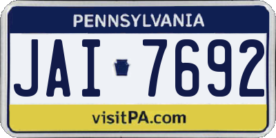PA license plate JAI7692