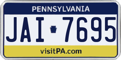 PA license plate JAI7695