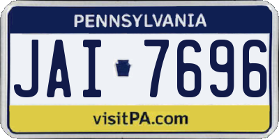 PA license plate JAI7696