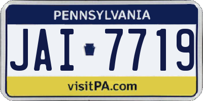 PA license plate JAI7719