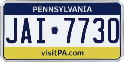 PA license plate JAI7730