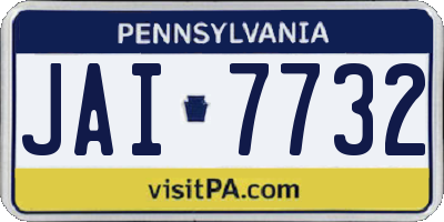 PA license plate JAI7732