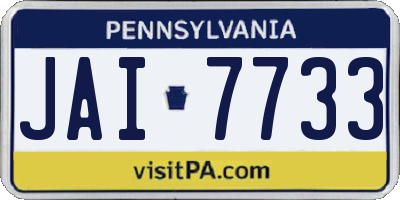 PA license plate JAI7733