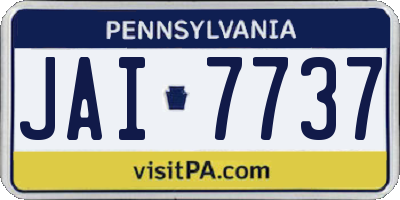 PA license plate JAI7737