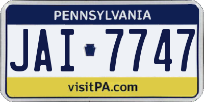 PA license plate JAI7747