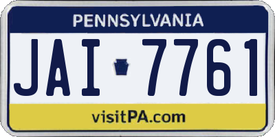 PA license plate JAI7761