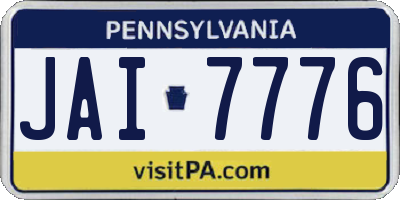 PA license plate JAI7776