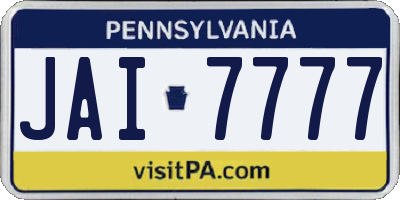 PA license plate JAI7777