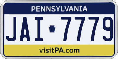 PA license plate JAI7779