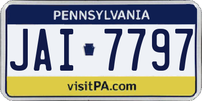 PA license plate JAI7797