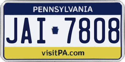 PA license plate JAI7808