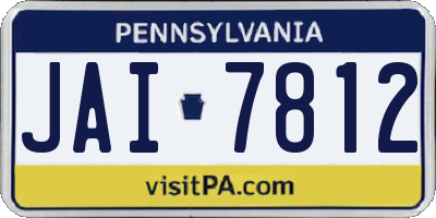 PA license plate JAI7812
