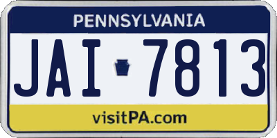 PA license plate JAI7813