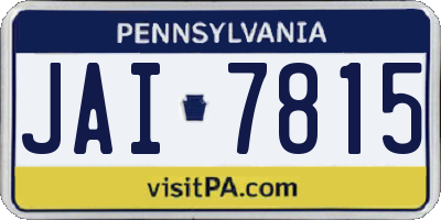 PA license plate JAI7815