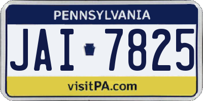 PA license plate JAI7825