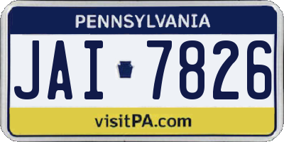 PA license plate JAI7826